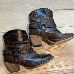 Dingo Dark Brown Heeled Western Boots